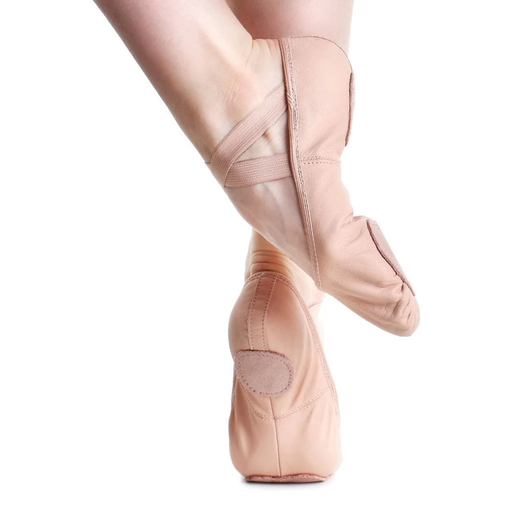 So Danca SD60 adult pink split sole ballet shoes worn sole and side view