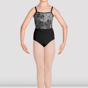 a girl in a ballet outfit Ballerina in a black leotard with rose detailing, ballet Mirella