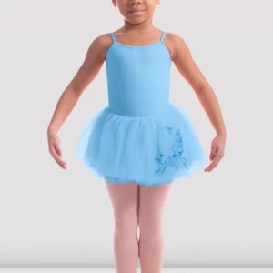 a young girl in a blue tutu Ballerina Ballet Bloch skirt
