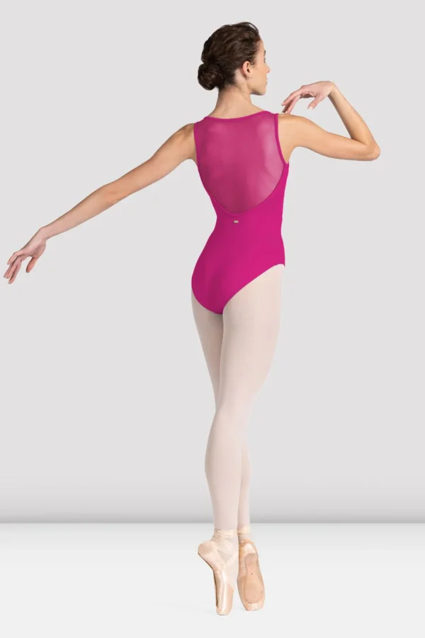 Ladies Mirella boat neck leotard pink electric ballet ballerina