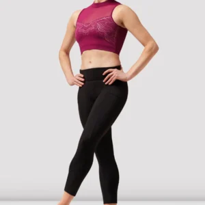 bloch ladies lace crop red activewear top dancewear dance ballet ballerina