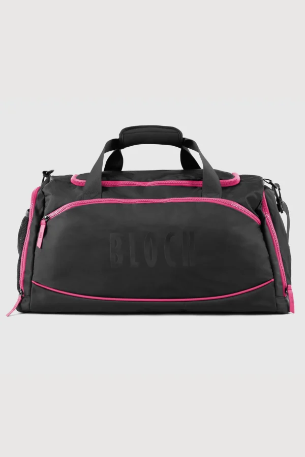 Bloch Troupe Dance Bag black and pink piping handles zips carry strap drink bottle holder dancer