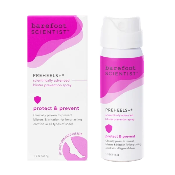 "Plastic-free and cruelty-free blister prevention spray" "Vegan-friendly PreHeels+ spray in sustainable packaging"