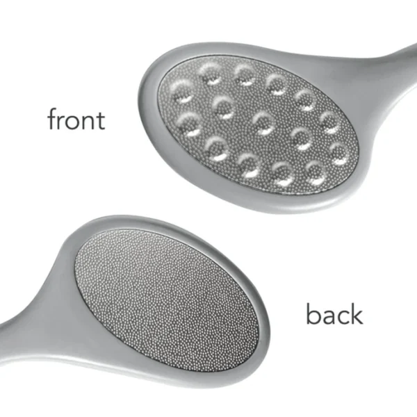 "Barefoot Scientist Smooth Things Over stainless steel foot file" "Double-sided pedicure file for exfoliating and smoothing feet" "Smooth Things Over foot file with ergonomic handle" "Premium stainless steel foot file by Barefoot Scientist"