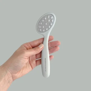 "Barefoot Scientist Smooth Things Over stainless steel foot file" "Double-sided pedicure file for exfoliating and smoothing feet" "Smooth Things Over foot file with ergonomic handle" "Premium stainless steel foot file by Barefoot Scientist"