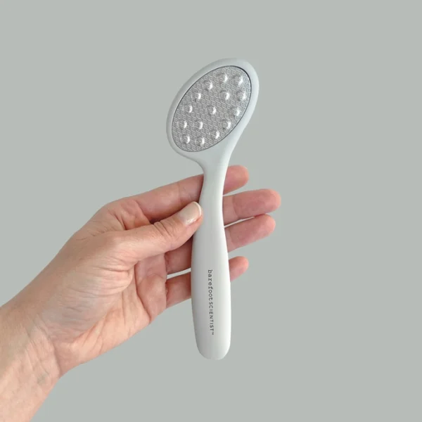 "Barefoot Scientist Smooth Things Over stainless steel foot file" "Double-sided pedicure file for exfoliating and smoothing feet" "Smooth Things Over foot file with ergonomic handle" "Premium stainless steel foot file by Barefoot Scientist"